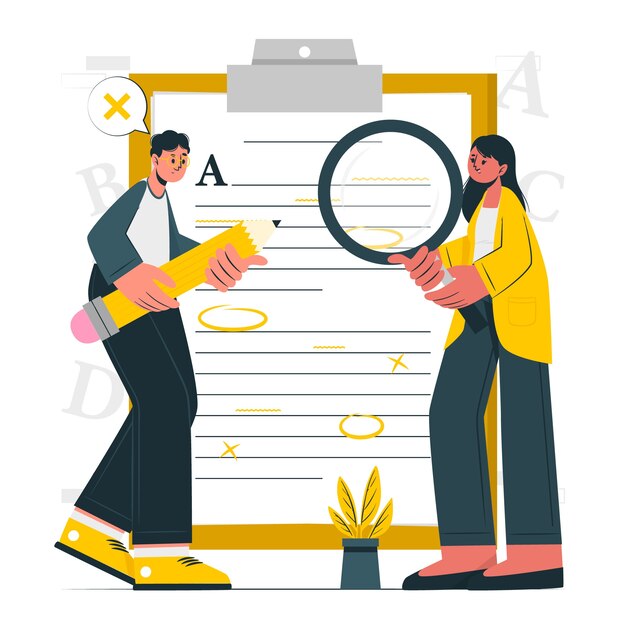 paper design science research Free vector grammar correction concept illustration