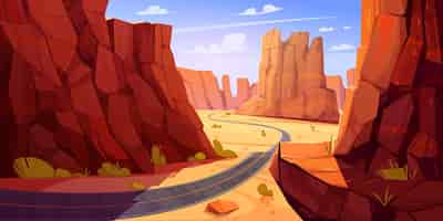 無料ベクター グランドキャニオンのベクトル風景アリゾナ砂漠
