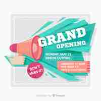 Free vector grand opening background in flat style