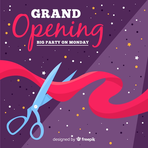 Free vector grand opening background in flat style