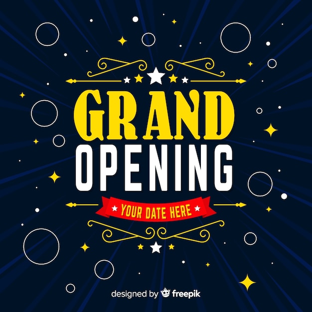 Free vector grand opening background in flat style