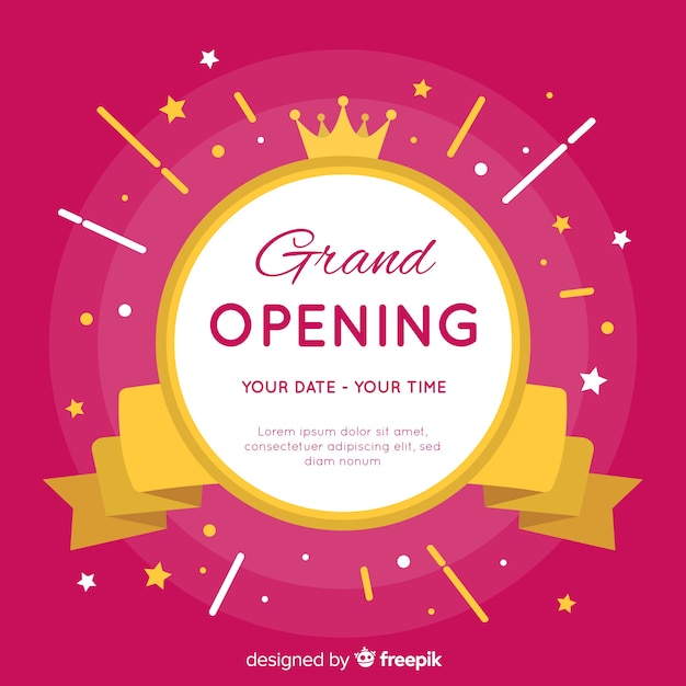 Free vector grand opening background in flat style