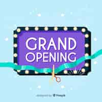 Free vector grand opening background in flat style