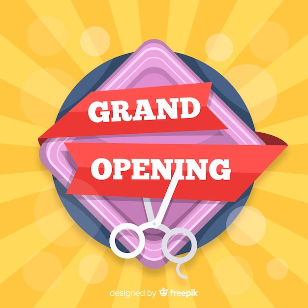 Free vector grand opening background in flat style