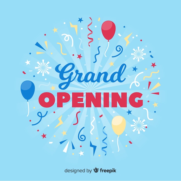 Free vector grand opening background in flat style