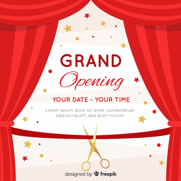 Free vector grand opening background in flat style