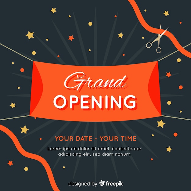 Free vector grand opening background in flat style