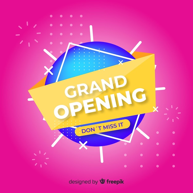 Free vector grand opening background template flat design