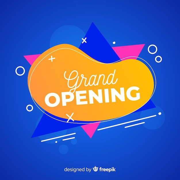 Grand opening background template flat design