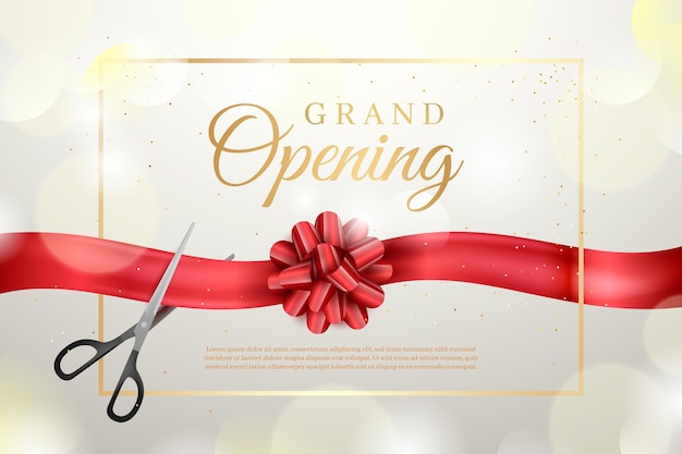 Free vector grand opening background with golden elements