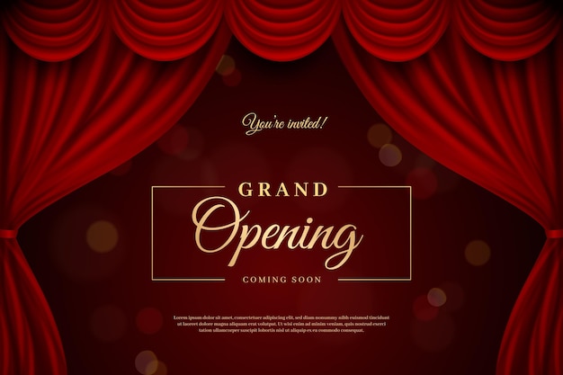 Free vector grand opening background with golden elements
