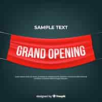 Free vector grand opening background with realistic textile banner