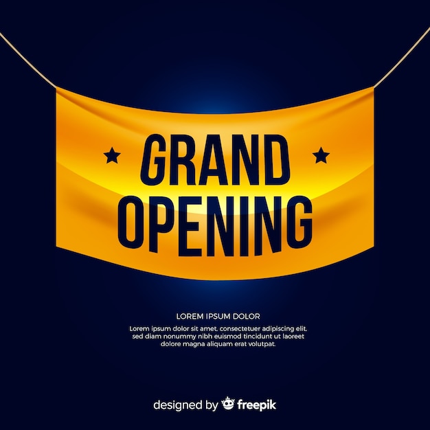 Free vector grand opening background with realistic textile banner