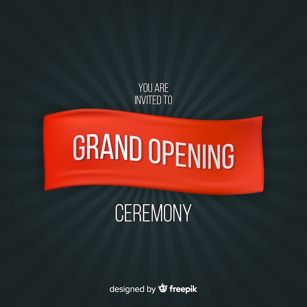 Free vector grand opening banner in realistic style