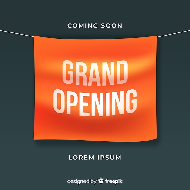 Free vector grand opening banner in realistic style