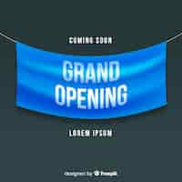 Free vector grand opening banner in realistic style