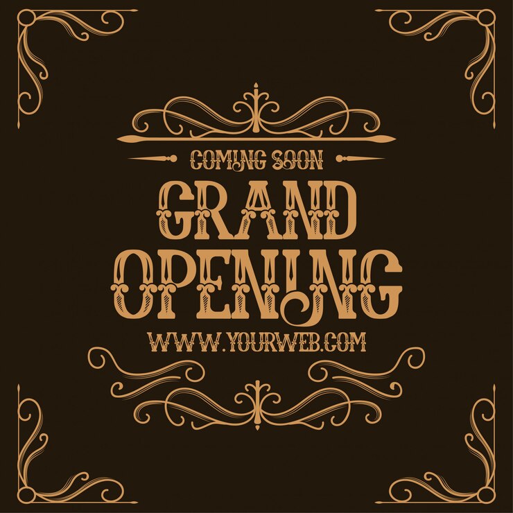 मुफ़्त वेक्टर grand opening banner with vintage letters