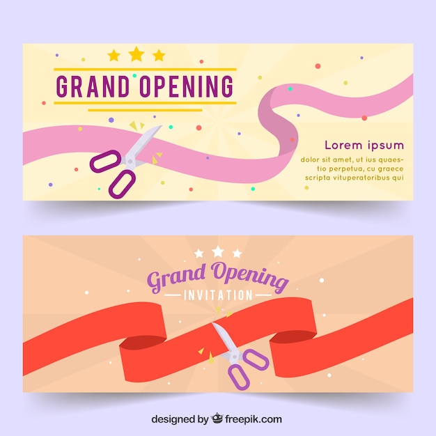 Grand opening banners with classic style