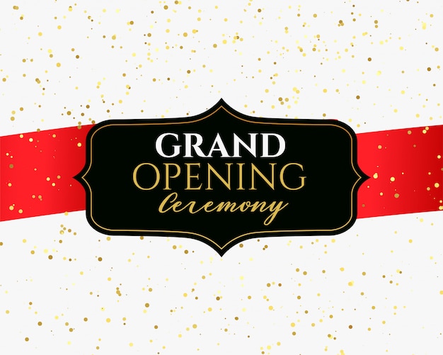 Free vector grand opening ceremony banner with golden confetti