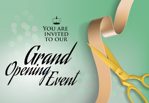 Free vector grand opening event text on invitation