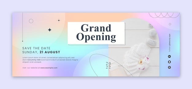 Free vector grand opening facebook cover design