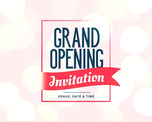 Free vector grand opening invitation template with event details