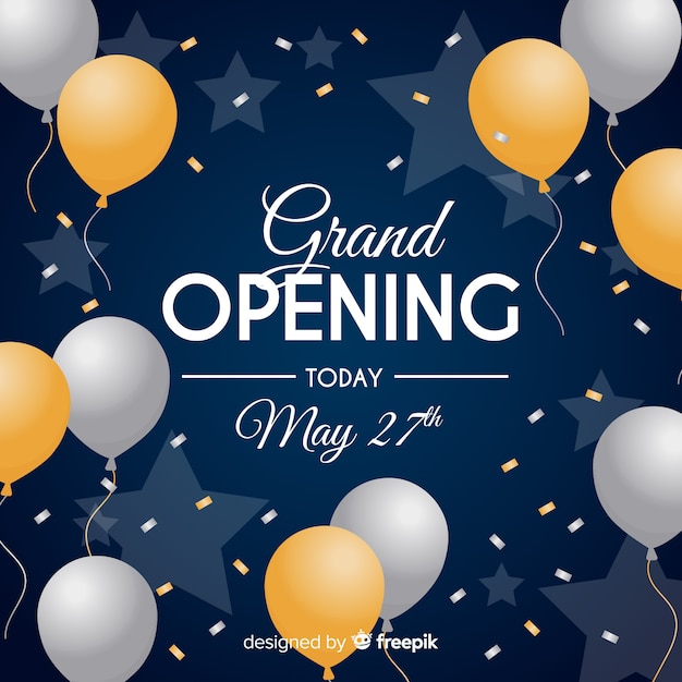 Free vector grand opening soon, announcement design