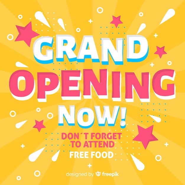 Free vector grand opening soon, announcement design