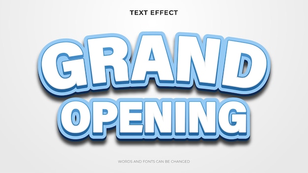 Free vector grand opening text effect, editable text effect