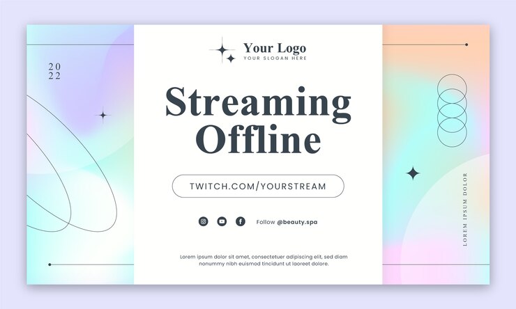 Free Vector grand opening twitch background design