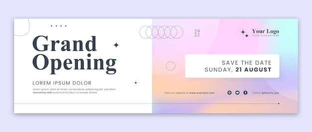 Free vector grand opening twitter header design