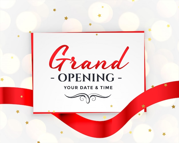 Free vector grand opening white invitation