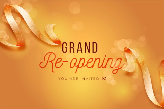 Free vector grand re-opening background concept