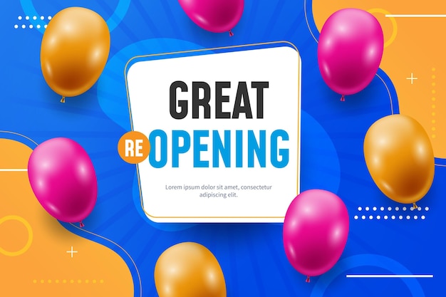 Grand re-opening background with balloons