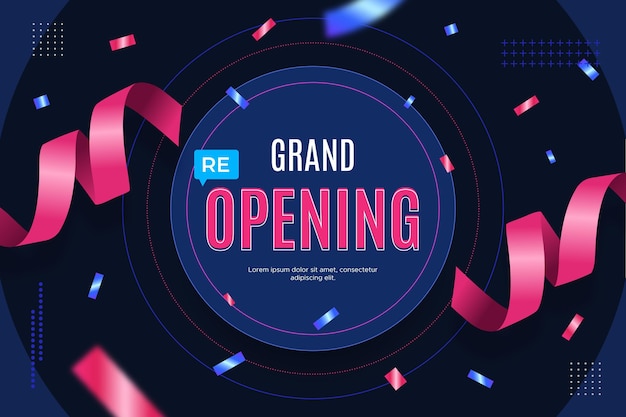 Grand re-opening background with confetti