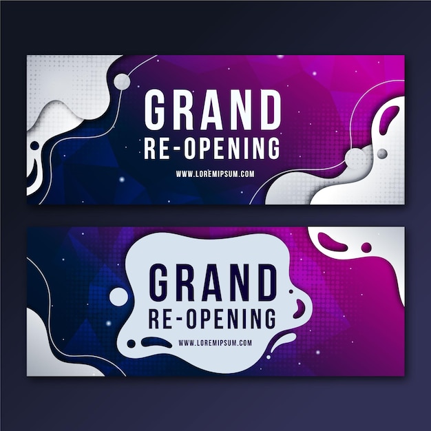 Free vector grand re-opening banner collection
