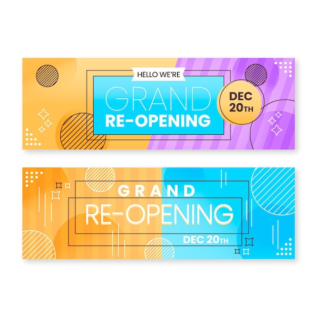 Free vector grand re-opening banner template