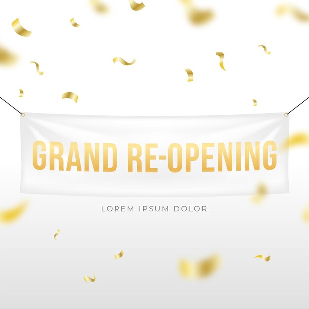 Grand re-opening banner