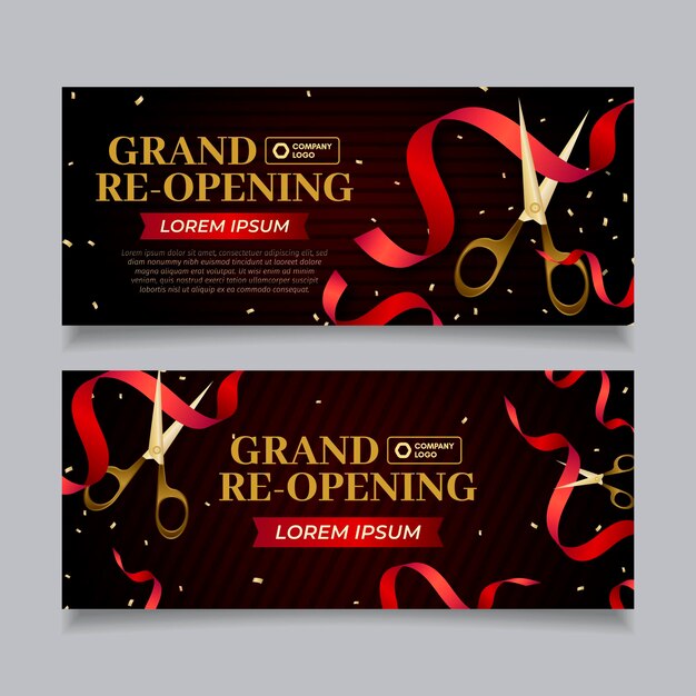Grand re-opening banner free vector download