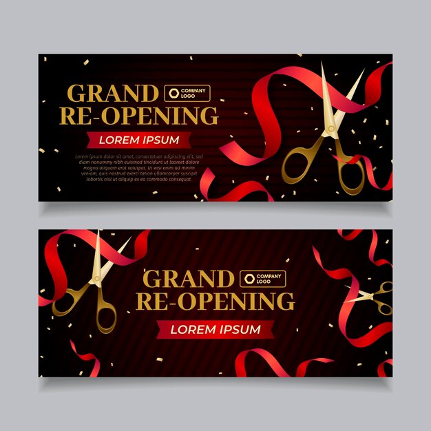 Free vector grand re-opening banner