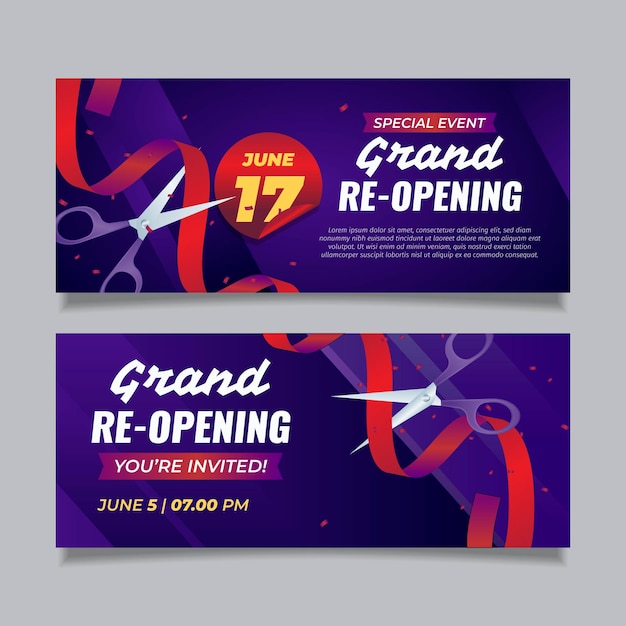 Free vector grand re-opening banner