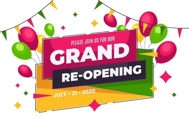 Grand re-opening horizontal banner