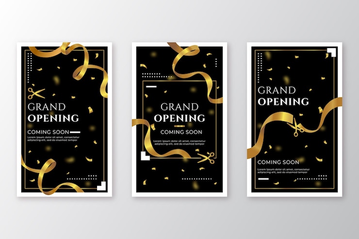 Free Vector grand re-opening instagram stories theme