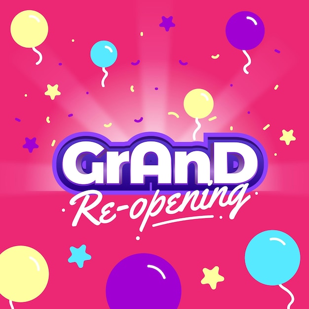 Grand re-opening soon background theme