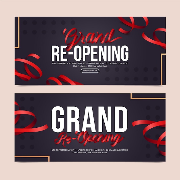 Grand re-opening soon banner template