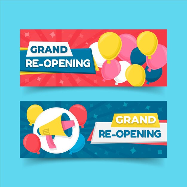 Grand re-opening soon banner