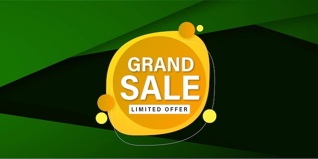 Free vector grand sale green abstract background professional multipurpose design banner