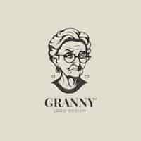 Free vector grandmother portrait logo design