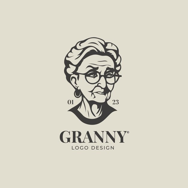 Бабушка портрет дизайн логотипа