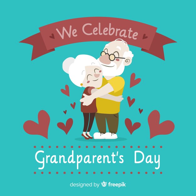 Grandparents day background with hearts